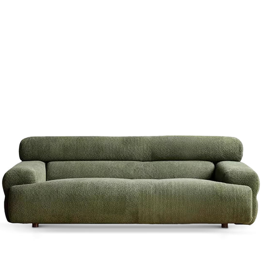 Modern boucle fabric 3 seater sofa sleepo in white background.