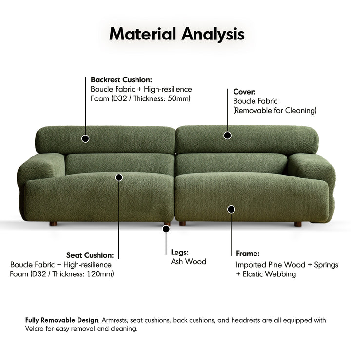 Modern boucle fabric 4 seater sofa sleepo detail 6.