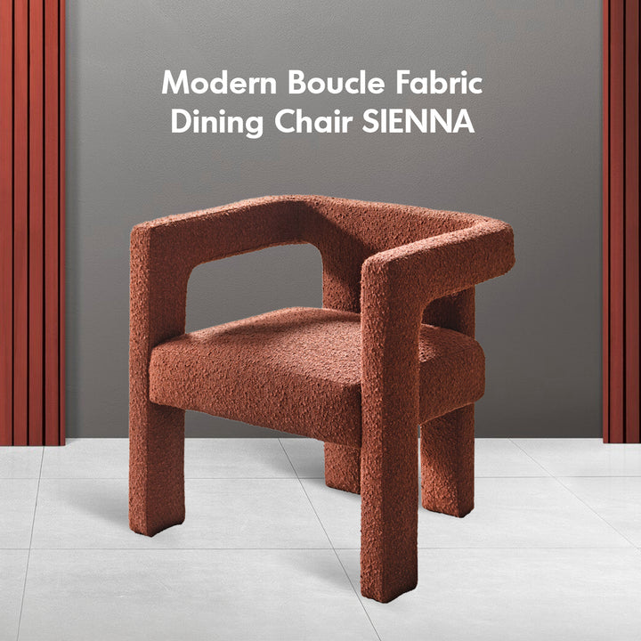 Cream Boucle Fabric Dining Chair SIENNA