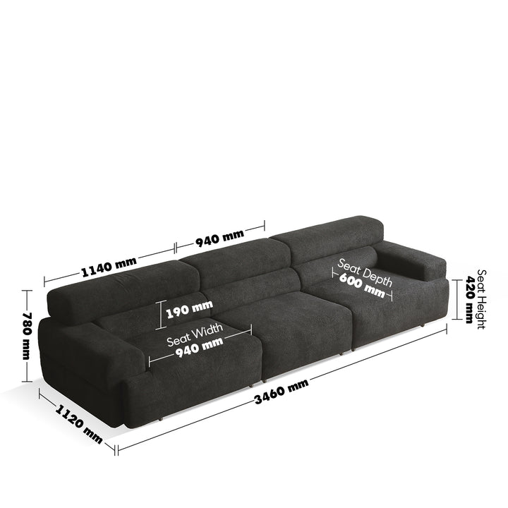 Modern boucle fabric electric functional 4 seater sofa bed sleepo size charts.