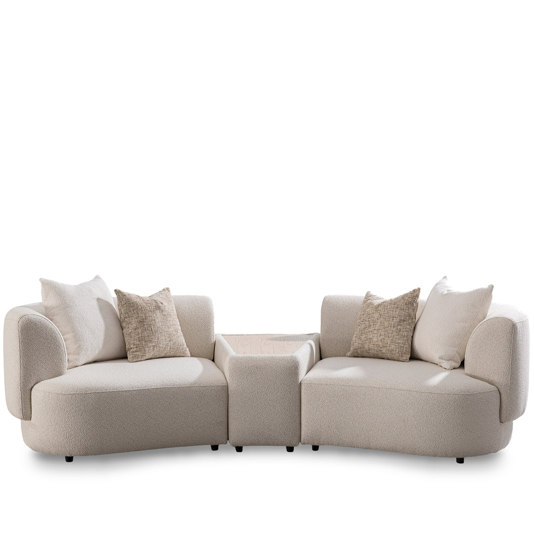 Modern Boucle Fabric Modular 2 Seater Sofa With Side Table RENE