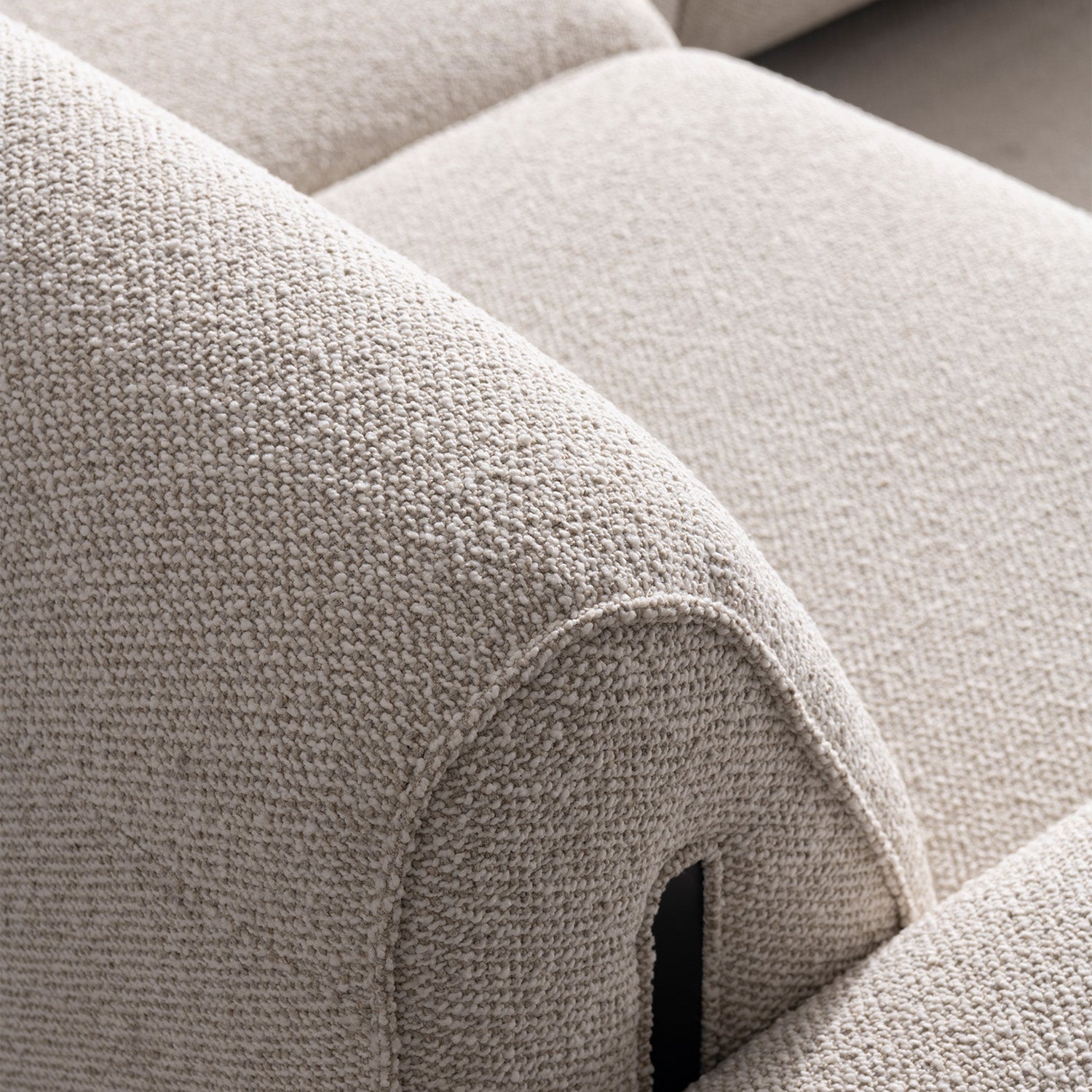 Minimalist boucle fabric modular 3 seater sofa colle environmental situation.