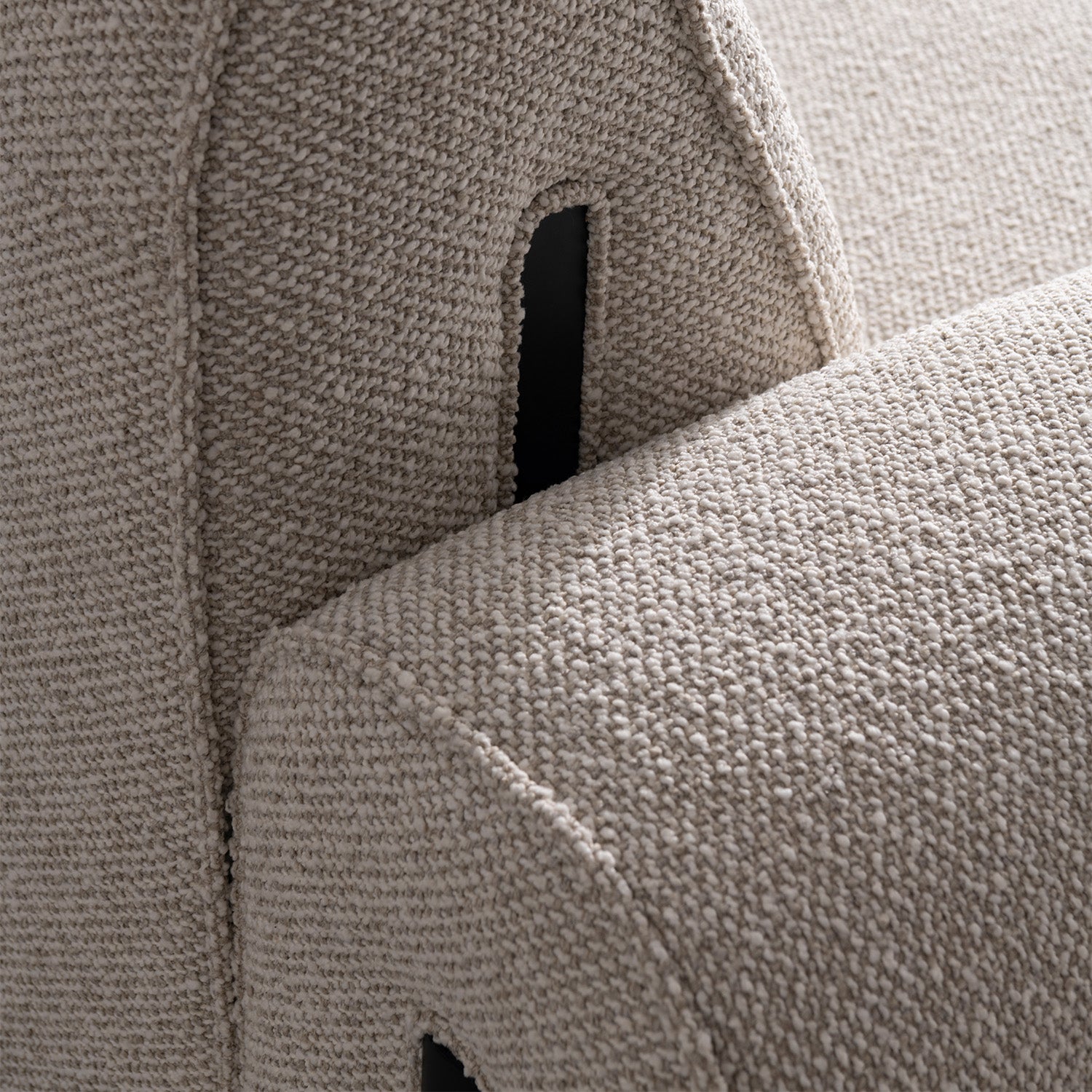 Minimalist boucle fabric modular 3 seater sofa colle conceptual design.