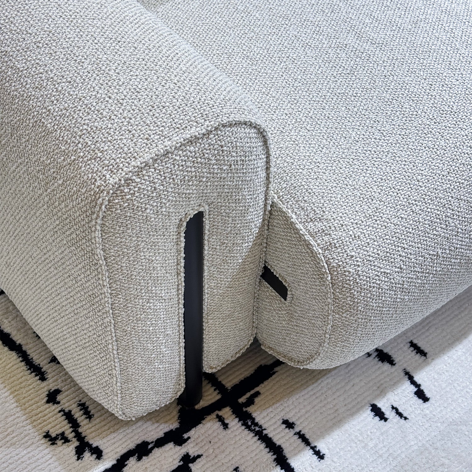 Minimalist boucle fabric modular 3 seater sofa colle situational feels.