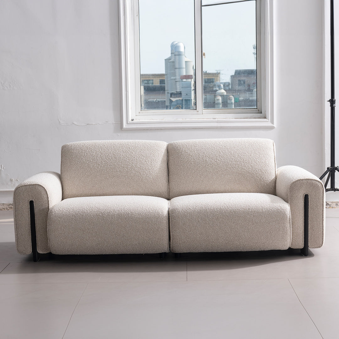 Modern boucle fabric modular 3 seater sofa colle with context.