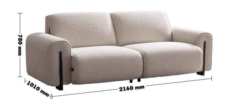 Minimalist Boucle Fabric Modular 3 Seater Sofa COLLE Size Chart