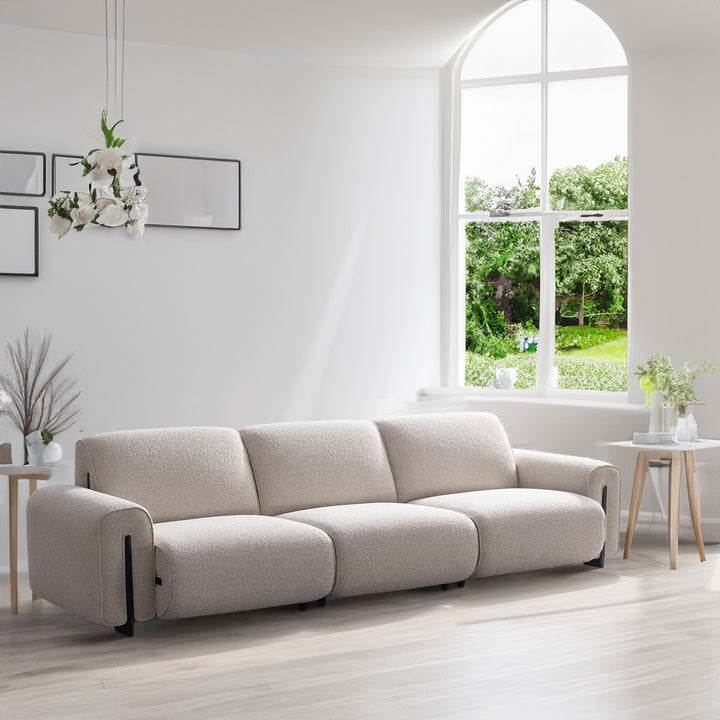 Modern boucle fabric modular 4 seater sofa colle primary product view.