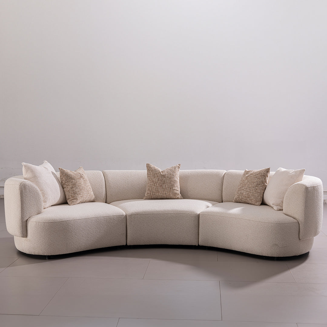 Modern Boucle Fabric Modular 4 Seater Sofa RENE