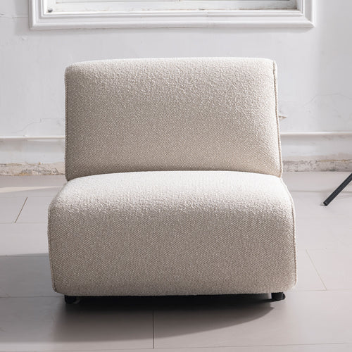 Minimalist Boucle Fabric Modular Armless 1 Seater Sofa COLLE Good to Know Preview-1