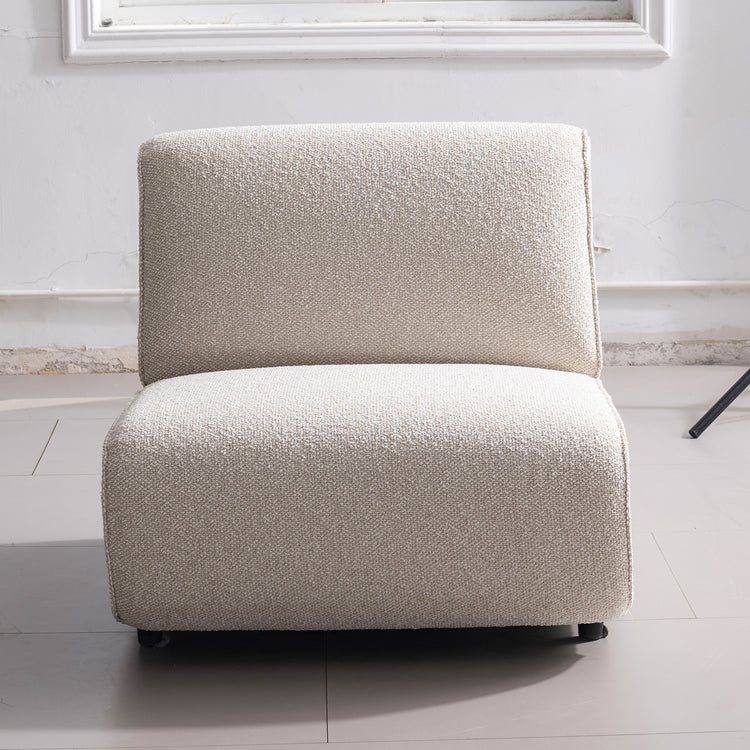 Minimalist Boucle Fabric Modular Armless 1 Seater Sofa COLLE Good to Know Preview-1