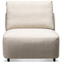 Cream Boucle Fabric Modular Armless 1 Seater Sofa SERENE
