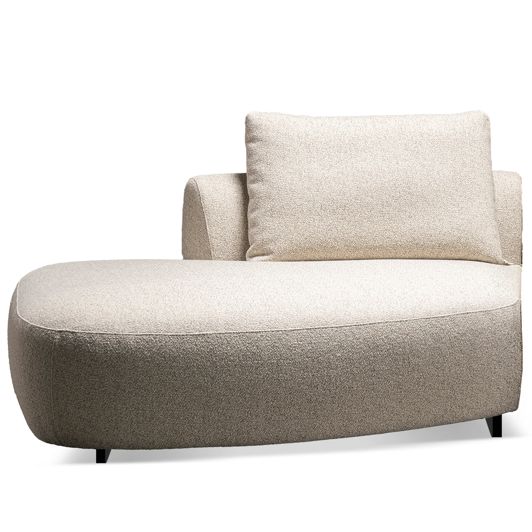 Modern boucle fabric modular chaise 2 seater sofa serene situational feels.