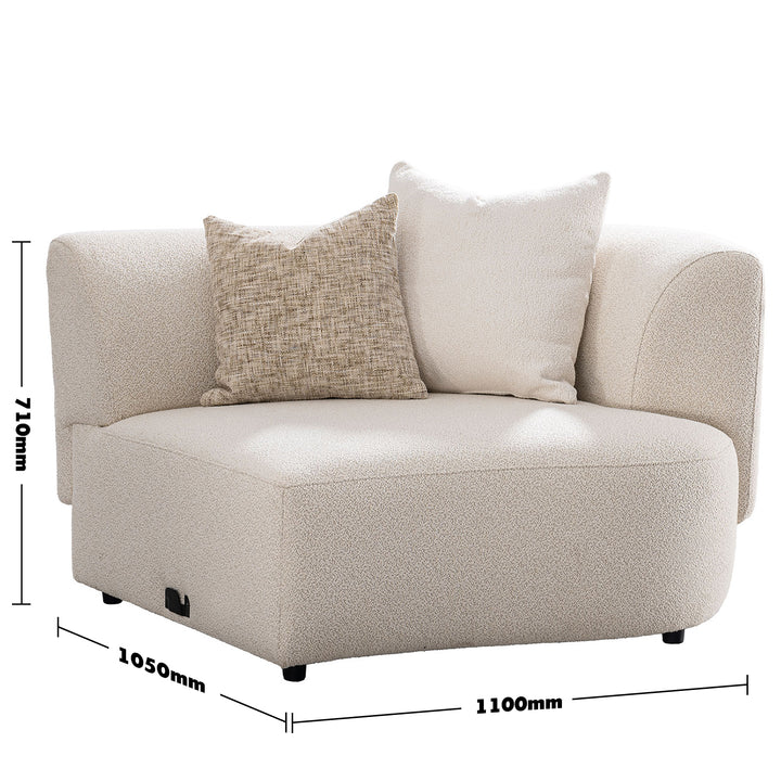 Modern Boucle Fabric Modular Corner 1 Seater Sofa RENE