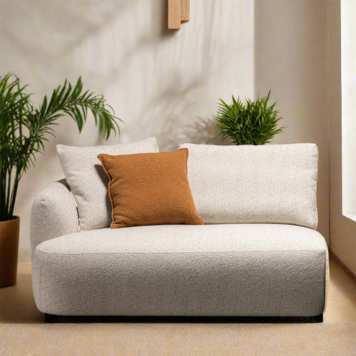 Cream Boucle Fabric Modular Corner 1 Seater Sofa SERENE Good to Know Preview-1