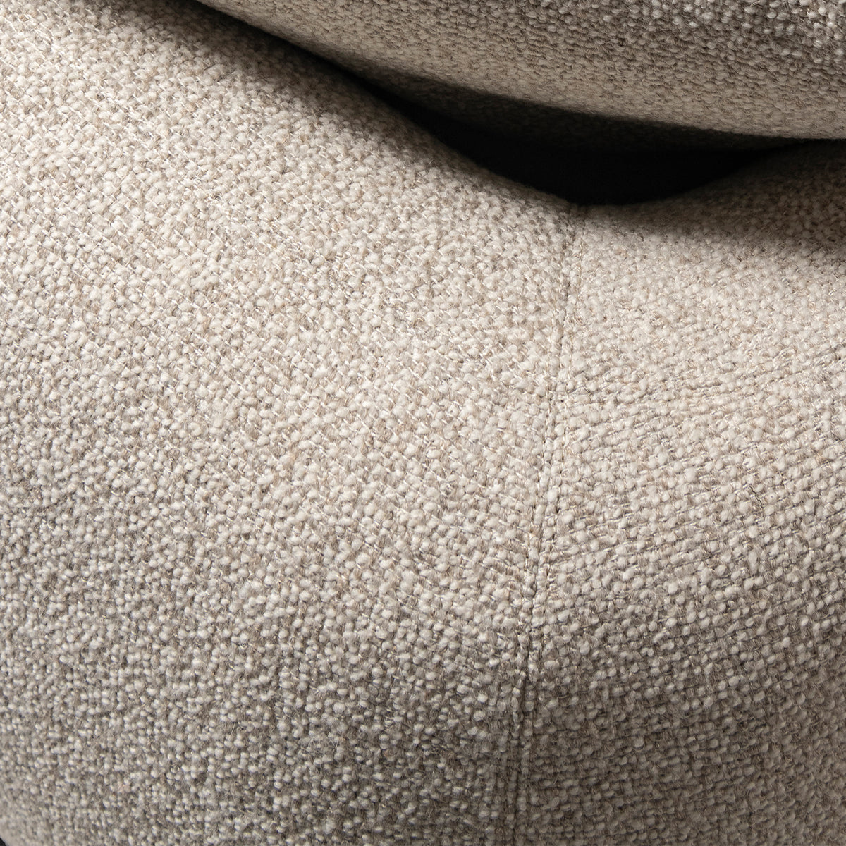 Cream boucle fabric modular corner 1 seater sofa serene material variants.