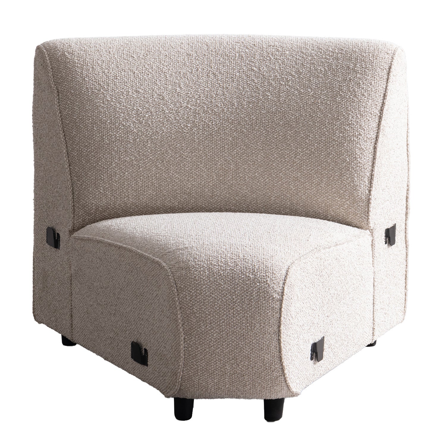 Minimalist boucle fabric modular joint connection 1 seater sofa colle environmental situation.