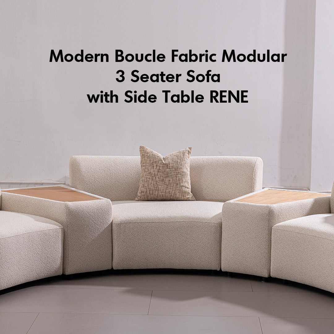 Modern Boucle Fabric Modular Joint Connection 1 Seater Sofa RENE