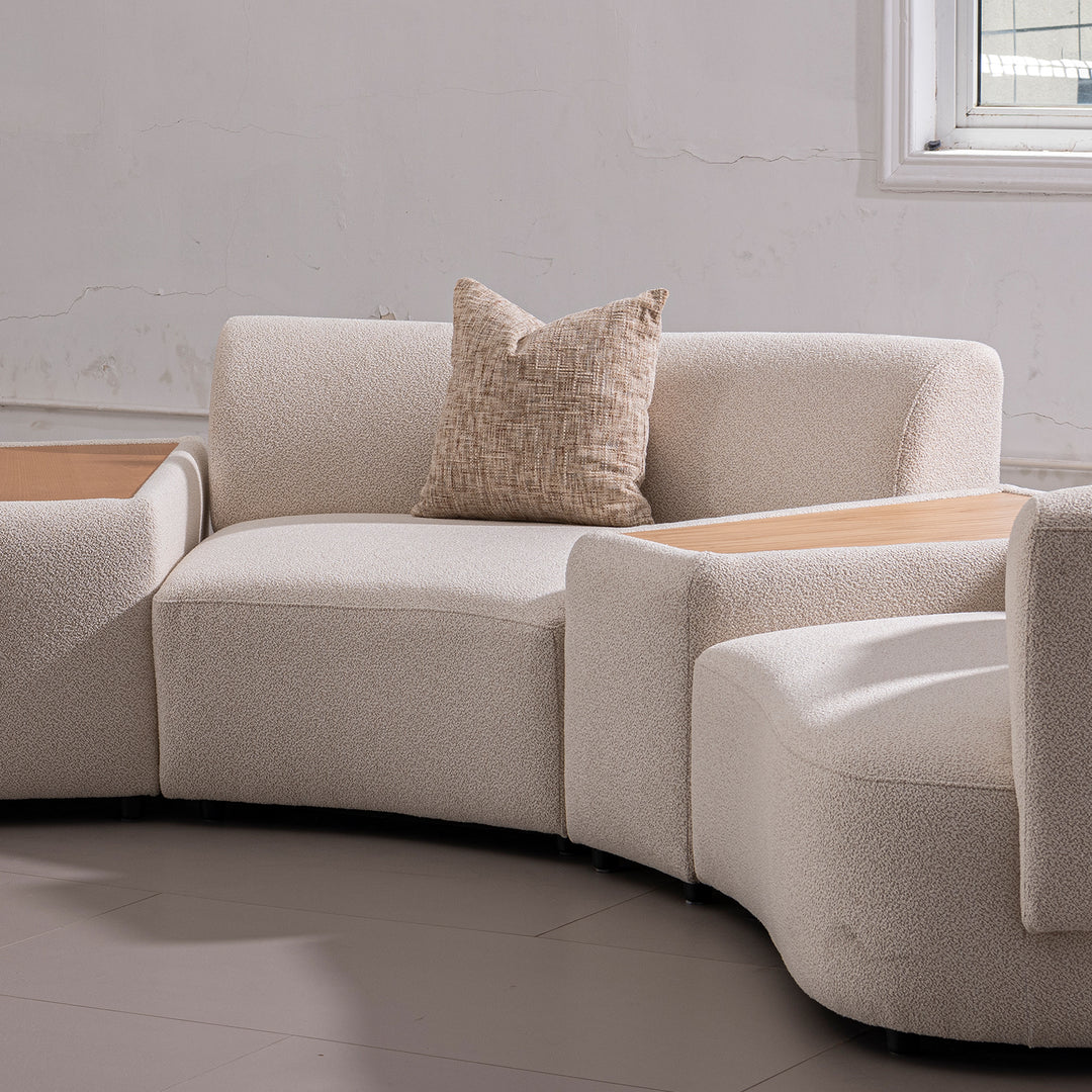 Modern Boucle Fabric Modular Joint Connection 1 Seater Sofa RENE