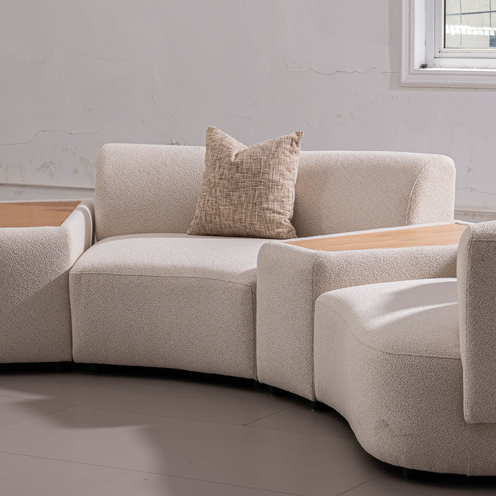 Modern Boucle Fabric Modular Joint Connection 1 Seater Sofa RENE