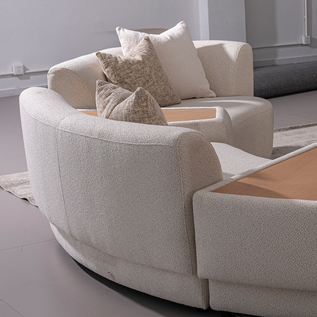 Modern Boucle Fabric Modular Joint Connection 1 Seater Sofa RENE