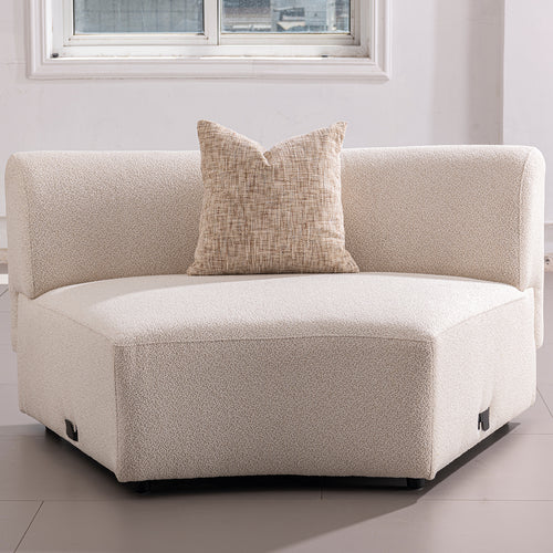 Scandinavian Boucle Fabric Modular Joint Connection 1 Seater Sofa RENE Good to Know Preview-1