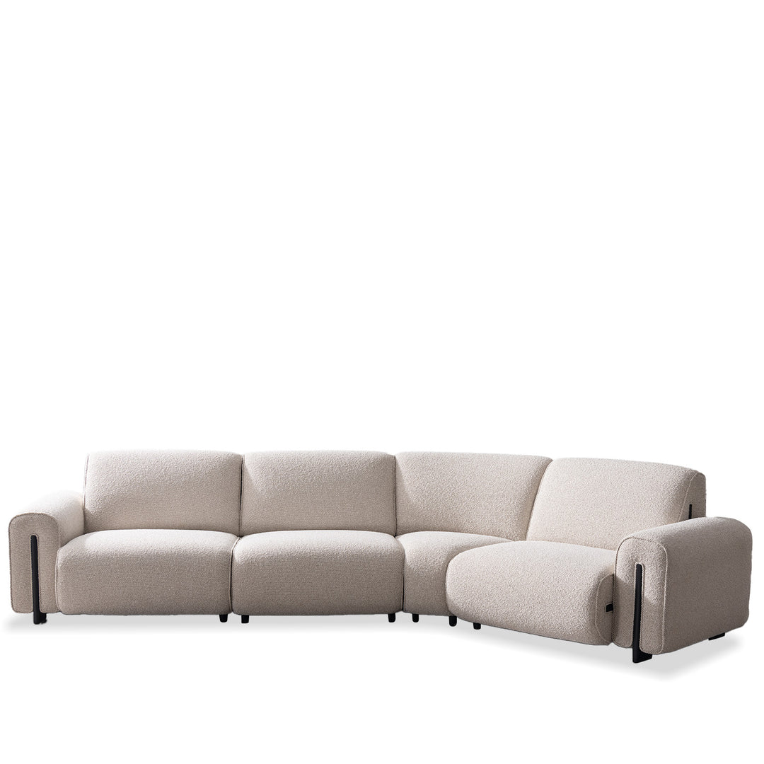 Minimalist Boucle Fabric Modular L Shape Sectional Sofa COLLE 3+L