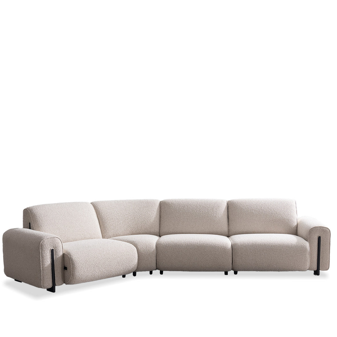 Modern Boucle Fabric Modular L Shape Sectional Sofa COLLE 3+L