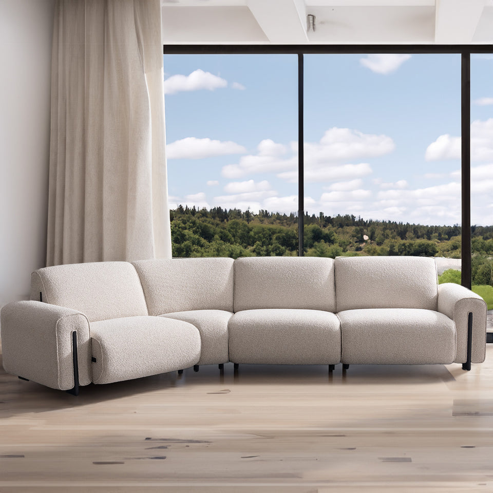 Minimalist boucle fabric modular l shape sectional sofa colle 3+l primary product view.