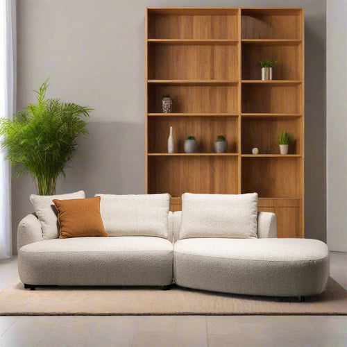 Cream Boucle Fabric Modular L Shape Sectional Sofa SERENE 2+L Good to Know Preview-1