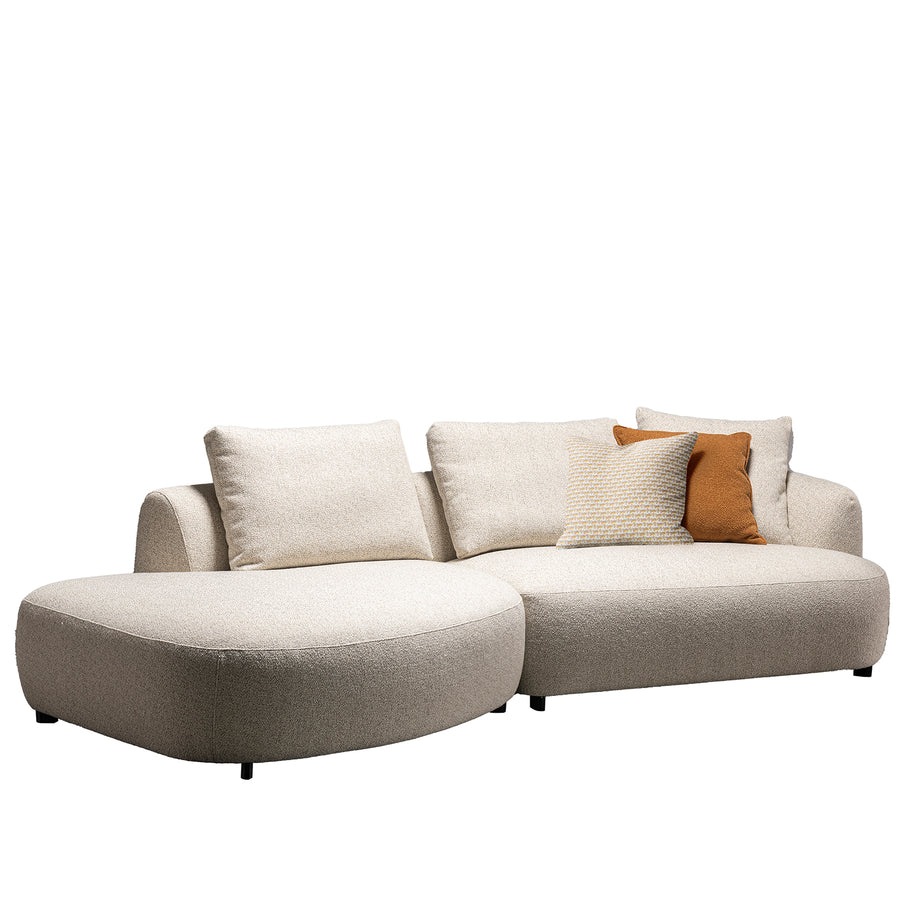 Modern boucle fabric modular l shape sectional sofa serene 2+l environmental situation.