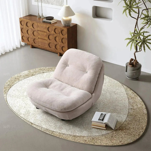 Cream Chenille Velvet Fabric Rocking 1 Seater Sofa NEBULA Good to Know Preview-1