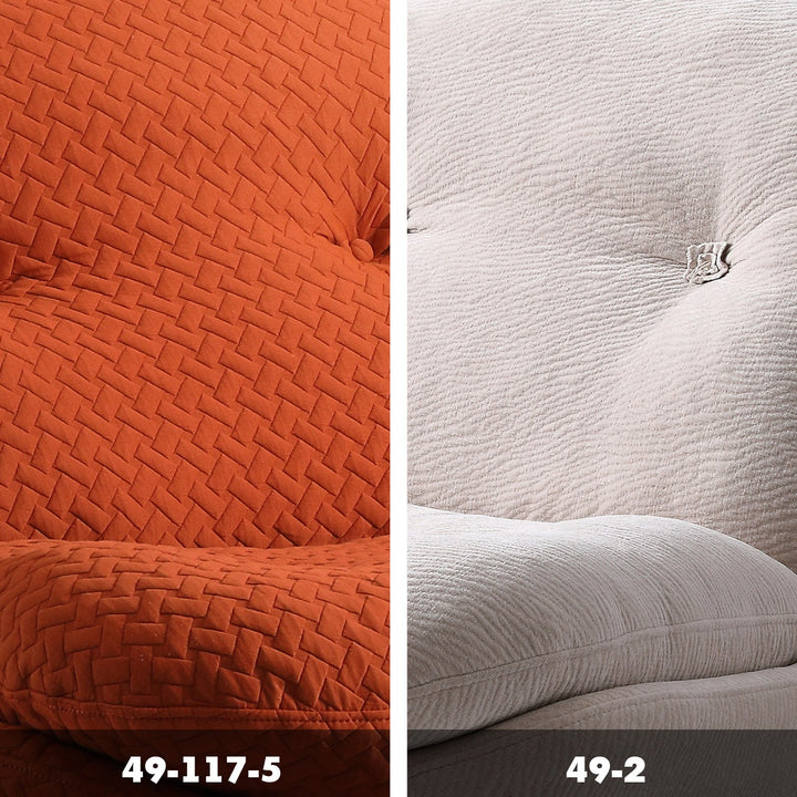 Modern chenille velvet fabric rocking 1 seater sofa nebula color swatches.