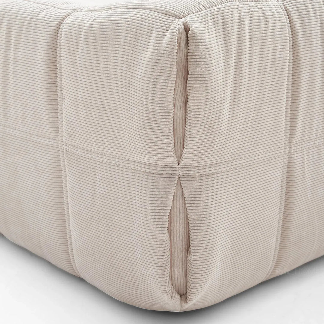 Modern corduroy fabric 1 seater sofa tofu detail 3.