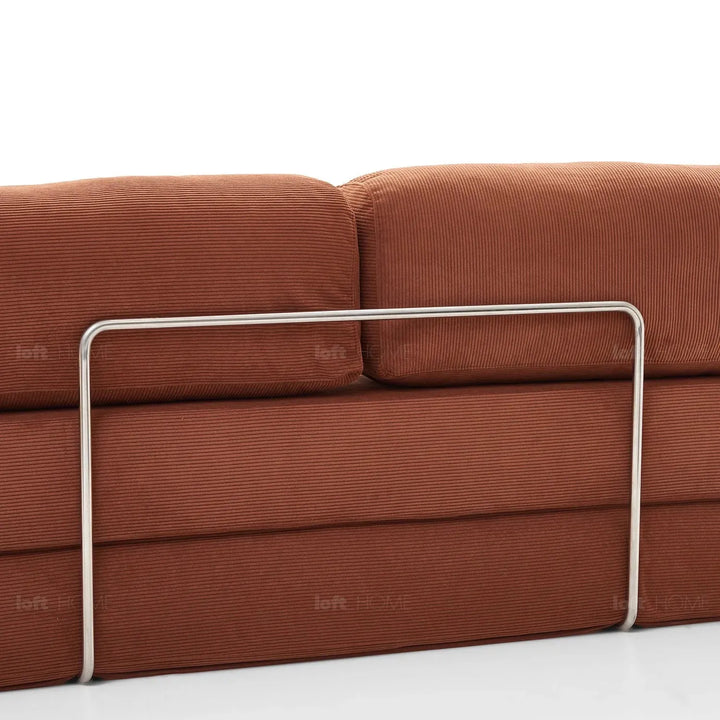 Modern corduroy fabric 4.5 seater sofa bed squeeze detail 1.