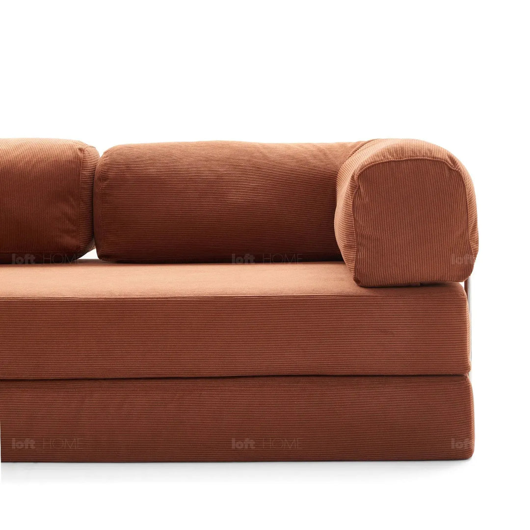 Modern corduroy fabric 4.5 seater sofa bed squeeze detail 3.