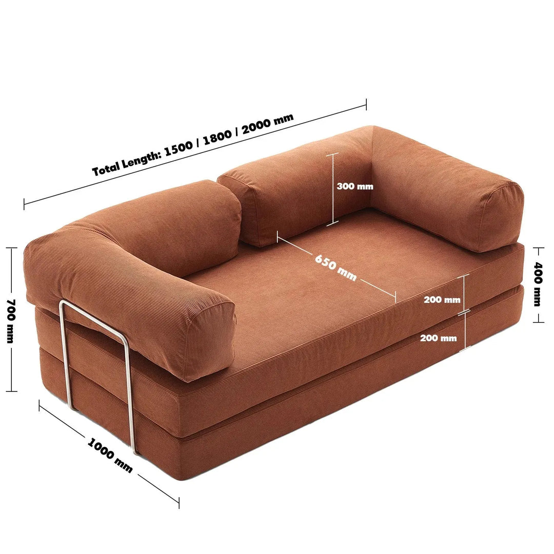 Modern corduroy fabric 4.5 seater sofa bed squeeze size charts.