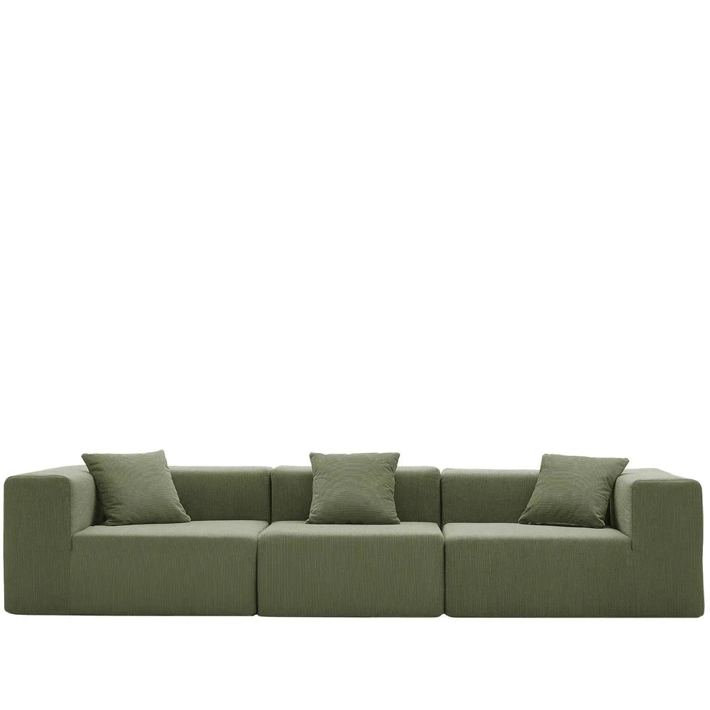 Minimalist corduroy fabric 4 seater sofa compress detail 17.