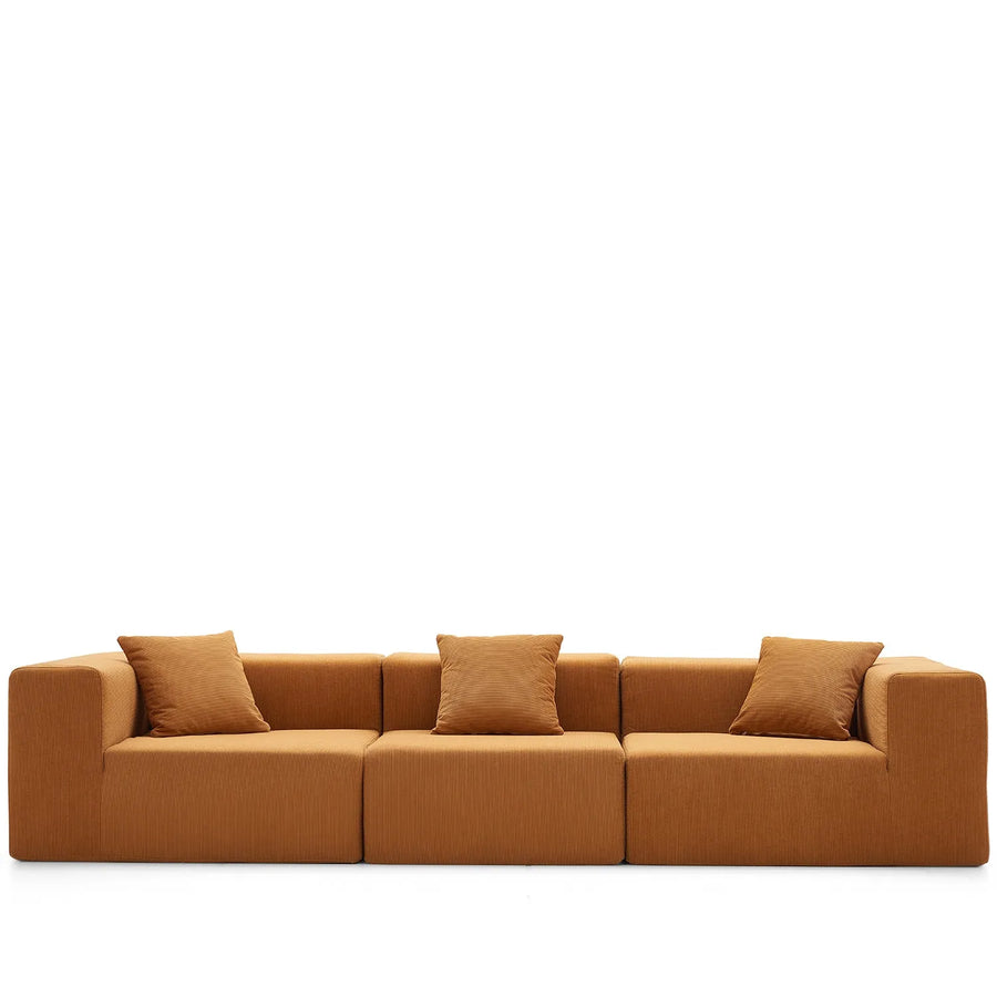 Modern corduroy fabric 4.5 seater sofa compress in white background.