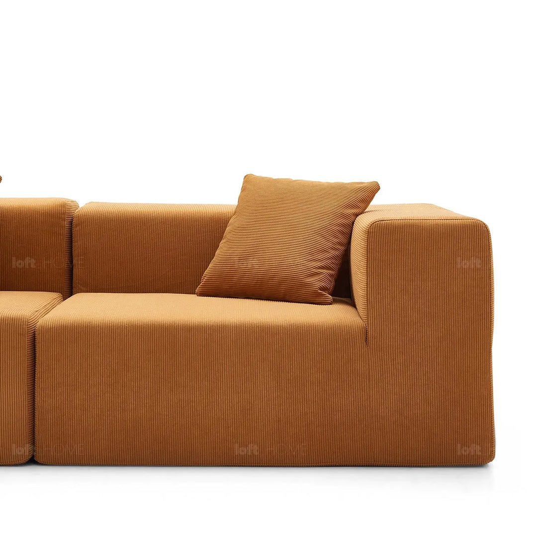 Modern corduroy fabric 4.5 seater sofa compress detail 2.