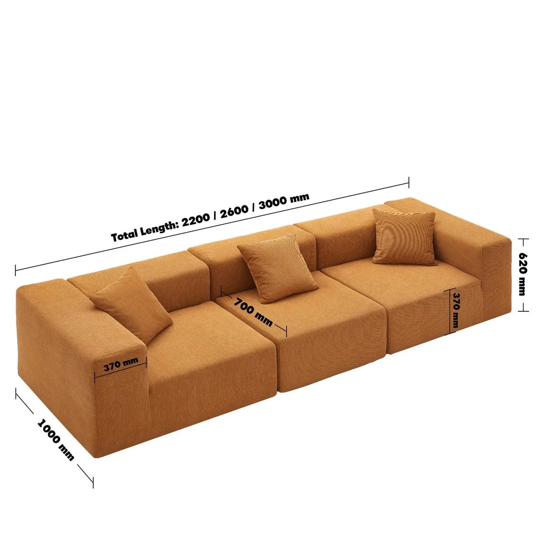 Modern corduroy fabric 4.5 seater sofa compress size charts.