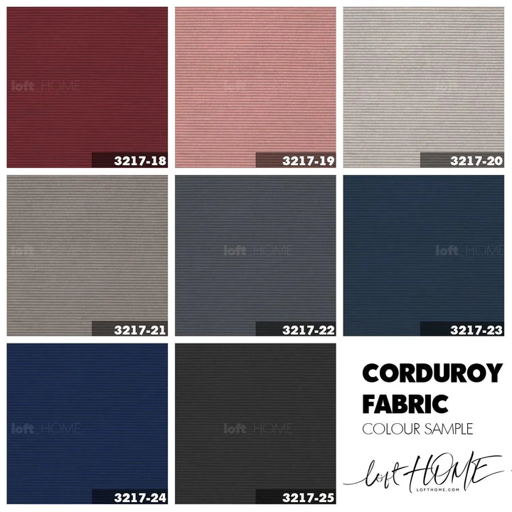 Modern corduroy fabric 4.5 seater sofa compress in details.