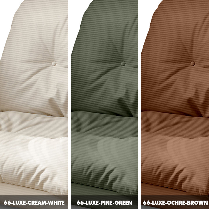 Modern corduroy velvet fabric 1 seater tatami sofa bed luxe color swatches.