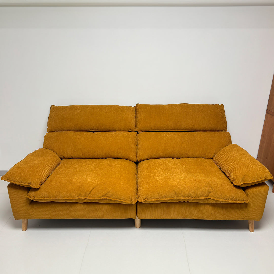 Modern corduroy velvet fabric 2 seater sofa cordy detail 3.