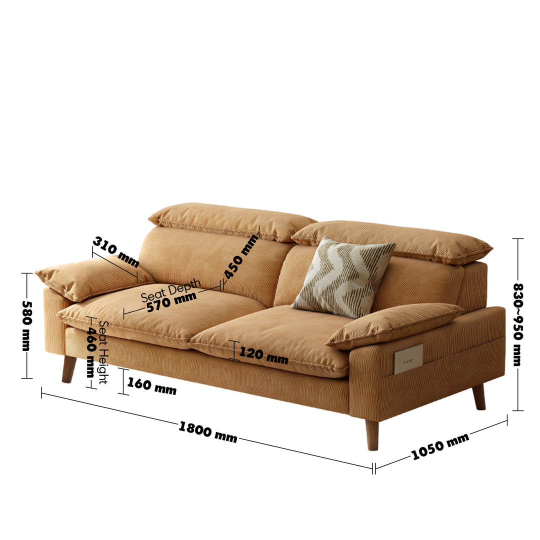 Modern corduroy velvet fabric 2 seater sofa cordy size charts.