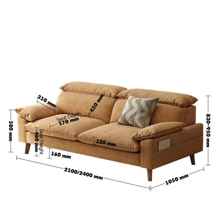 Modern corduroy velvet fabric 3 seater sofa cordy size charts.