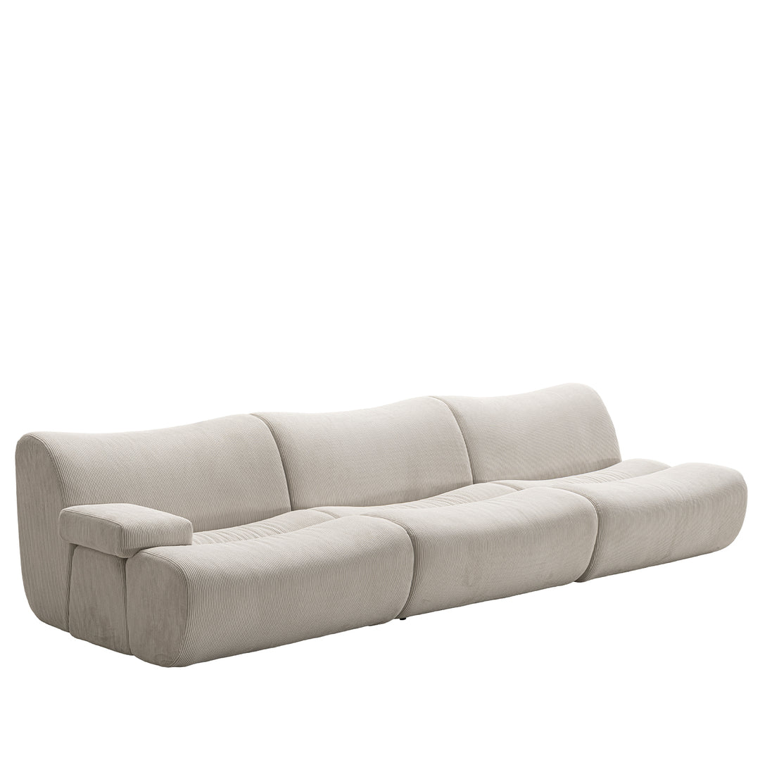 Modern corduroy velvet fabric modular 3 seater sofa ernest situational feels.