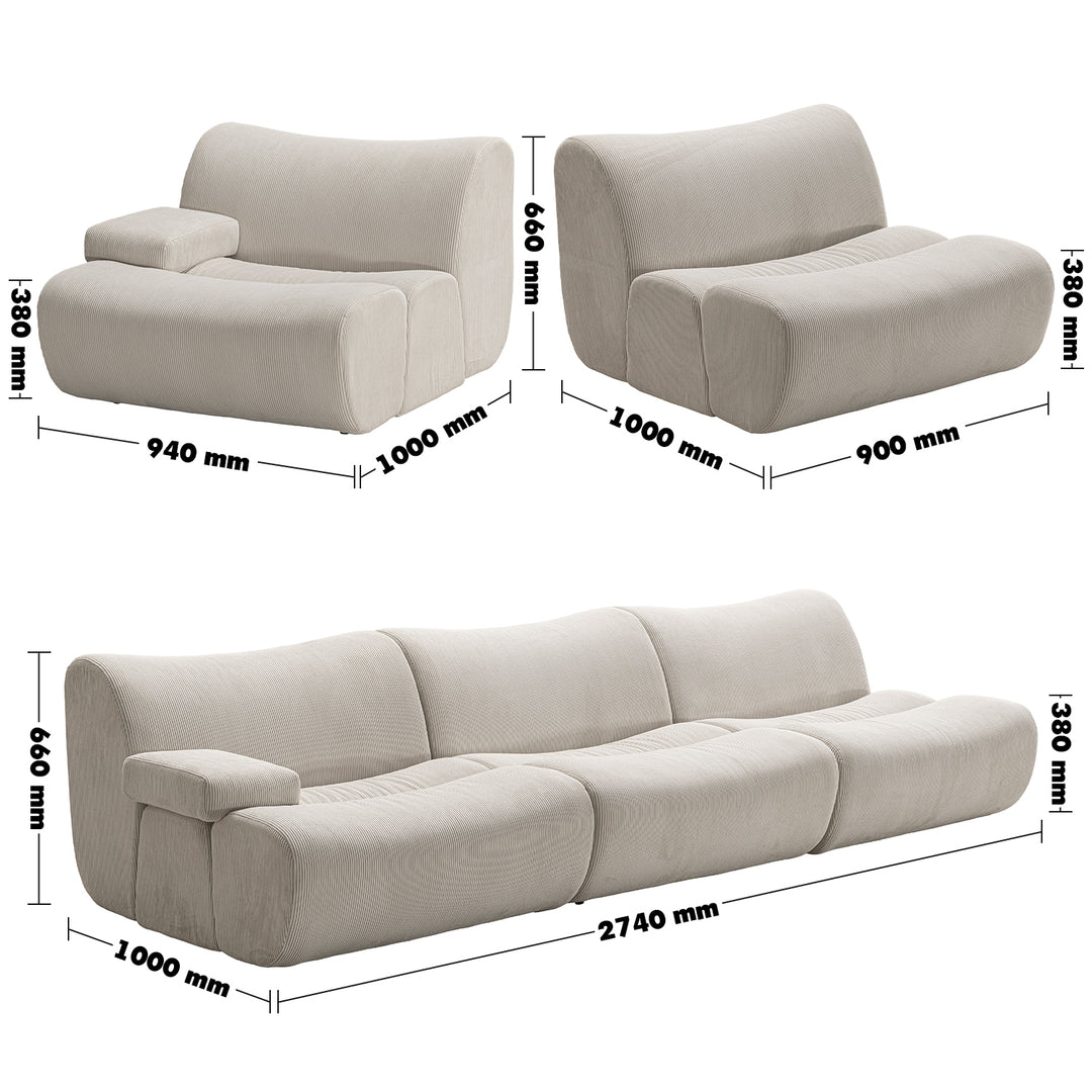 Modern corduroy velvet fabric modular 3 seater sofa ernest size charts.