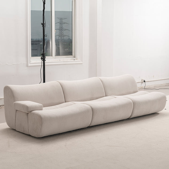 Modern corduroy velvet fabric modular 3 seater sofa ernest with context.