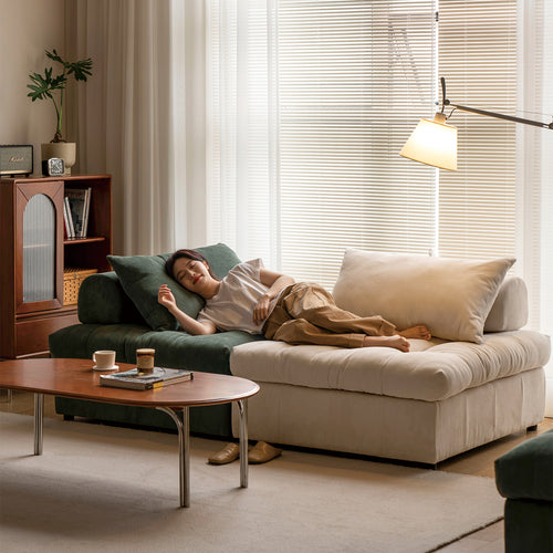 Modern Corduroy Velvet Fabric Modular Armless 1 Seater Sofa FLEXA Good to Know Preview-1