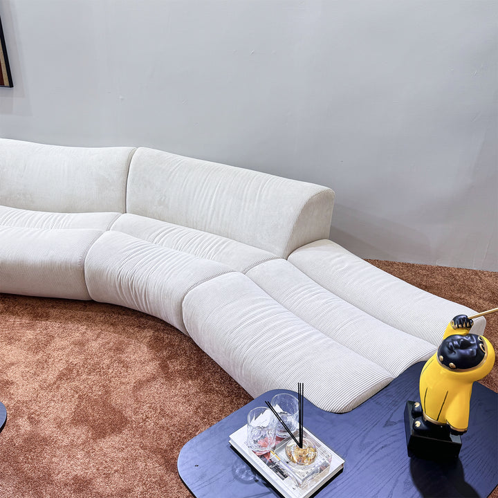 Modern corduroy velvet fabric modular joint connection 1 seater sofa ernest primary product view.